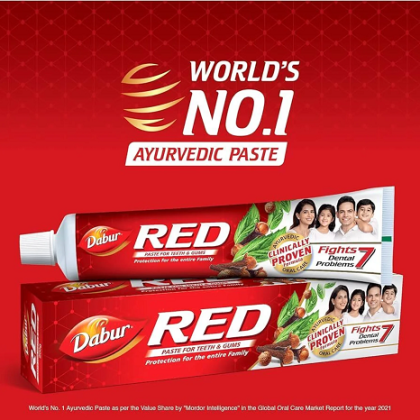 Indian Dabur Red Toothpaste - 200g (Family Pack)  | Fluoride Free | Helps in Bad Breath Treatment, Cavity Protection, Plaque Removal |For Whole Mouth Health| Power of 13 Potent Ayurvedic Herbs (Copy)