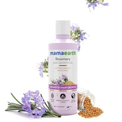 Mamaearth Rosemary Hair Oil for Hair Growth & Hair Fall Control with Fenugreek Seed | Strengthens Roots, Non-Sticky & Natural Scalp Oil for Men & Women | 100ml (5.07 Fl Oz)