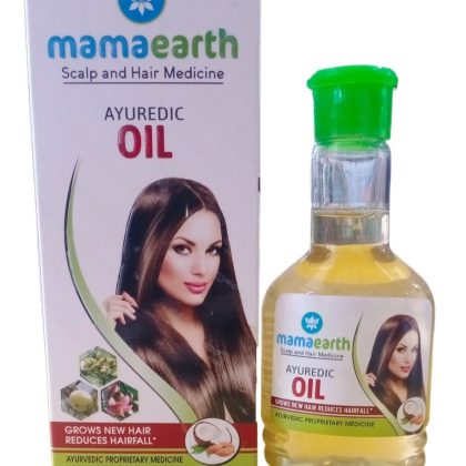 Mamaearth Ayurvedic 9 Herbs Hair Oil | Reduces Hair Fall | Boosts Hair Growth | 100% Natural & Non-Sticky